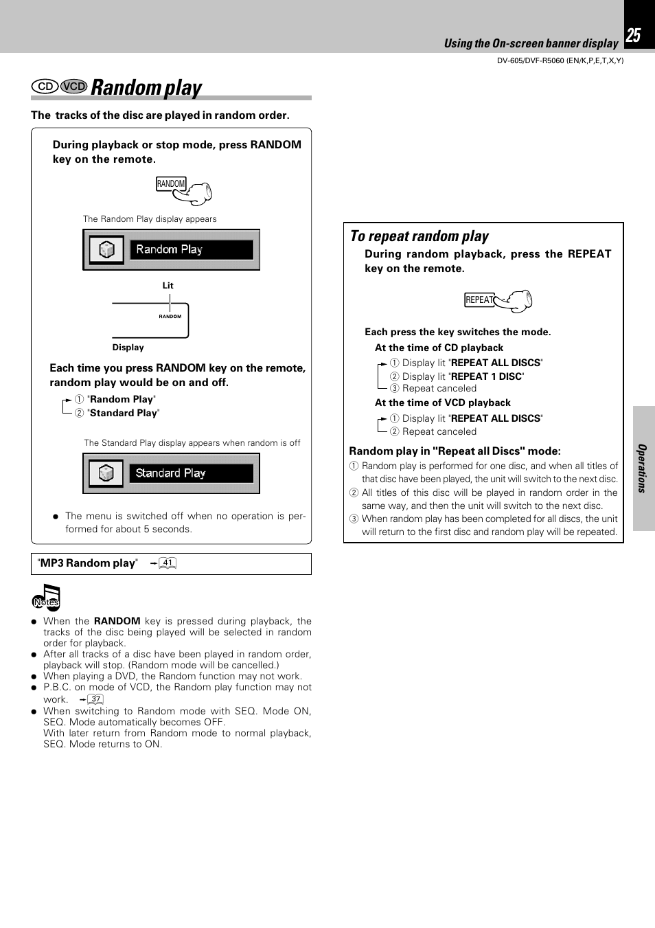 Random play | Kenwood DVF-R5060 User Manual | Page 25 / 48