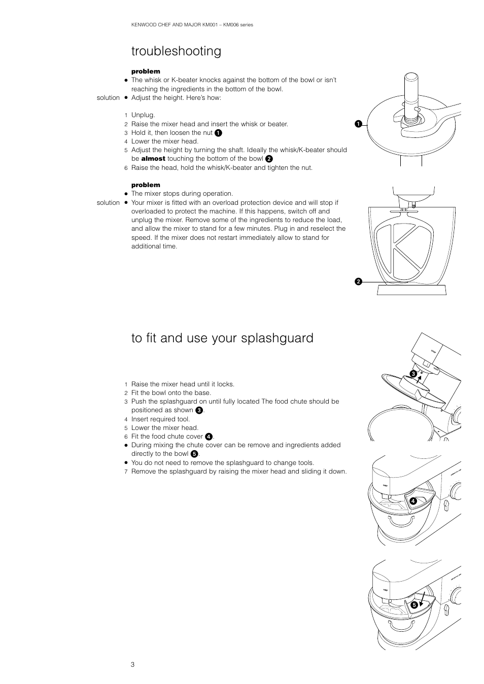 Troubleshooting | Kenwood KM001 User Manual | Page 4 / 10