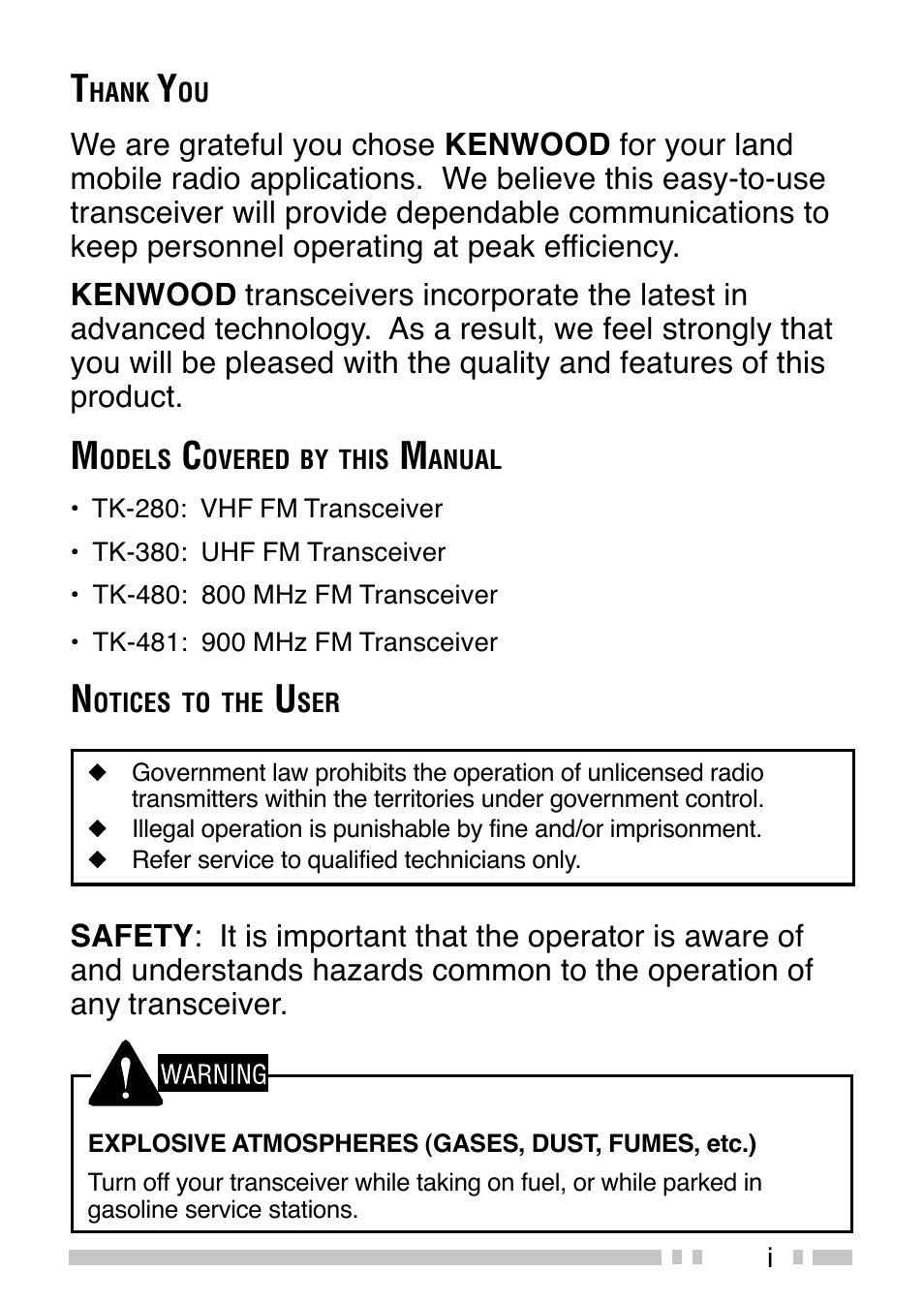 Kenwood TK-380 User Manual | Page 2 / 37