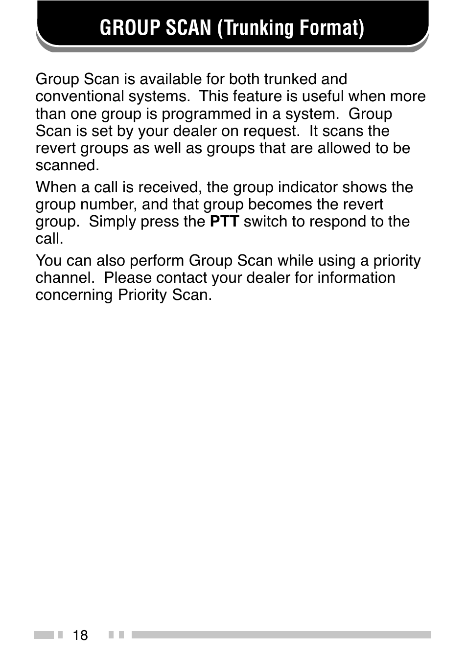 Group scan (trunking format) | Kenwood TK-380 User Manual | Page 23 / 37