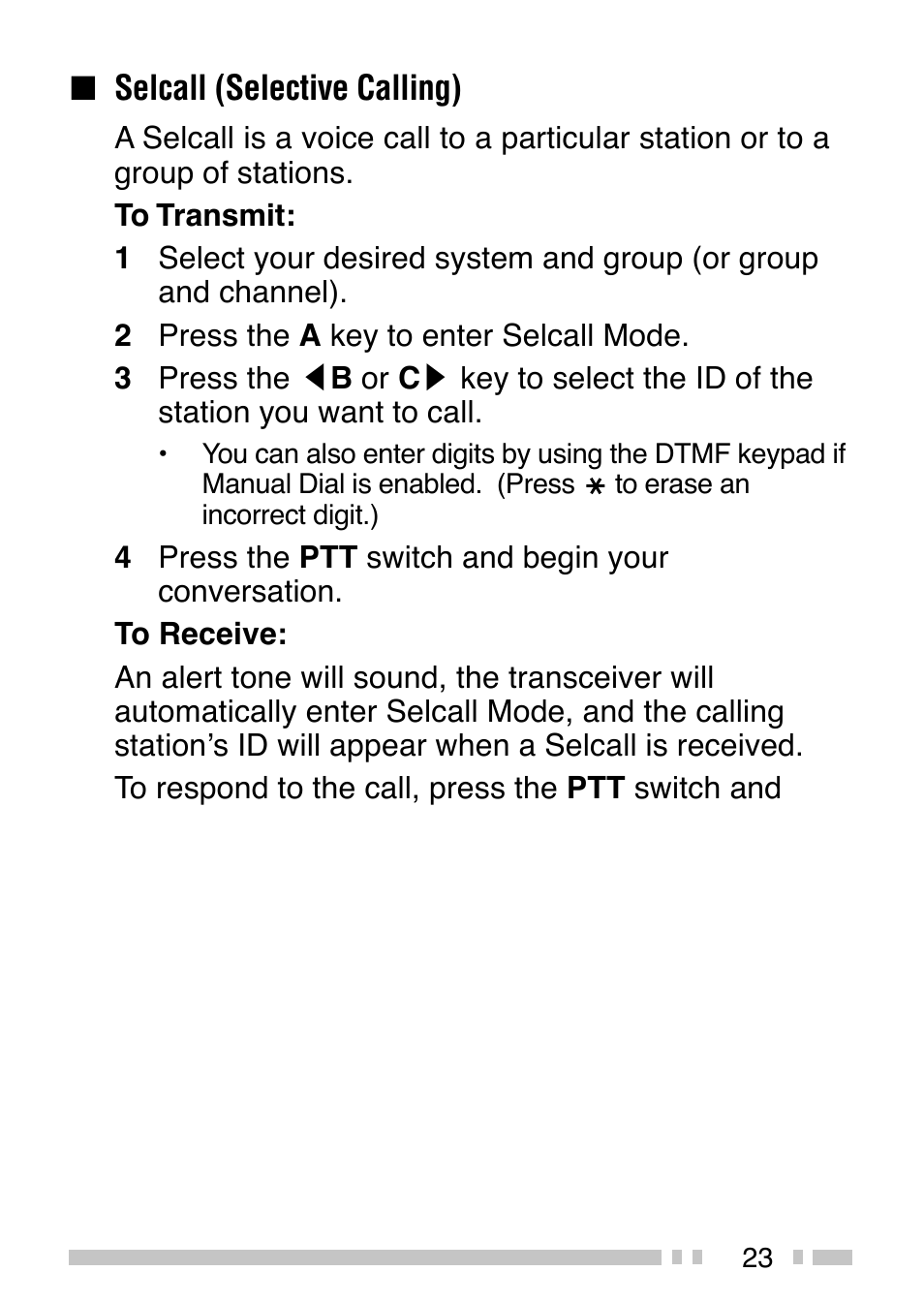 Selcall (selective calling) | Kenwood TK-380 User Manual | Page 28 / 37