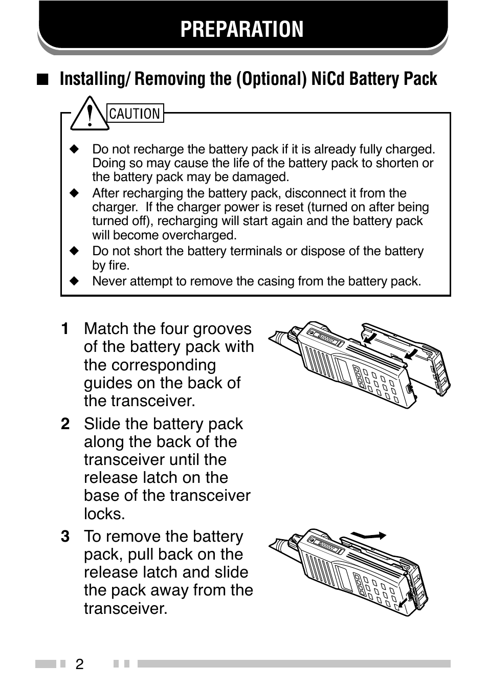 Preparation | Kenwood TK-380 User Manual | Page 7 / 37