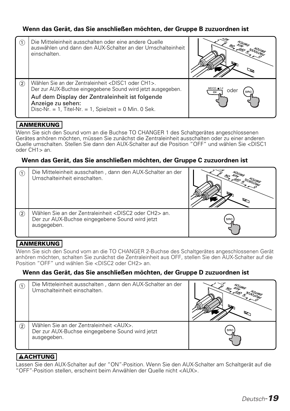 Deutsch, Oder | Kenwood KCA-S210A User Manual | Page 19 / 44