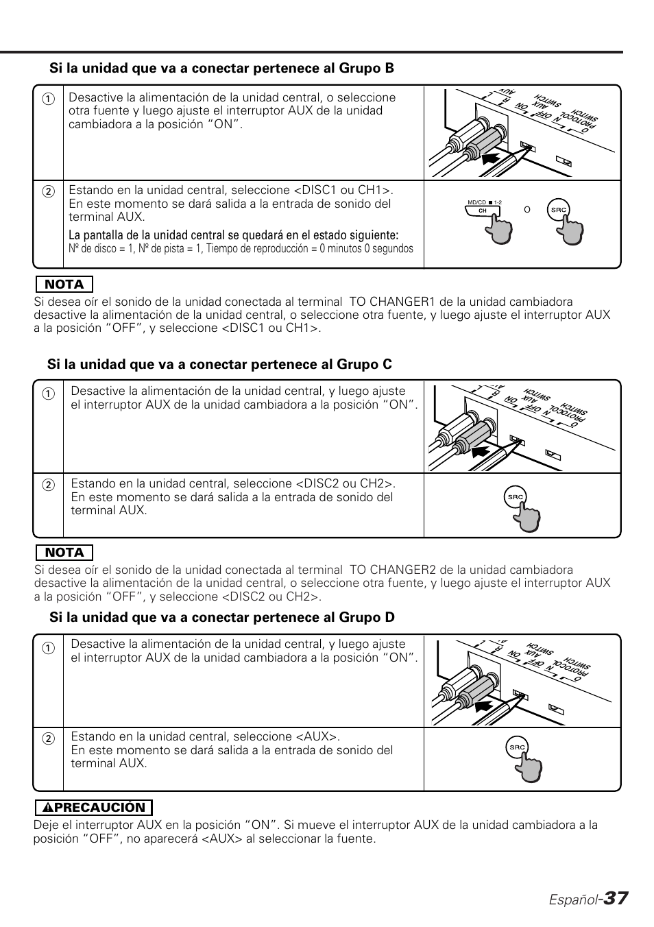 Español | Kenwood KCA-S210A User Manual | Page 37 / 44