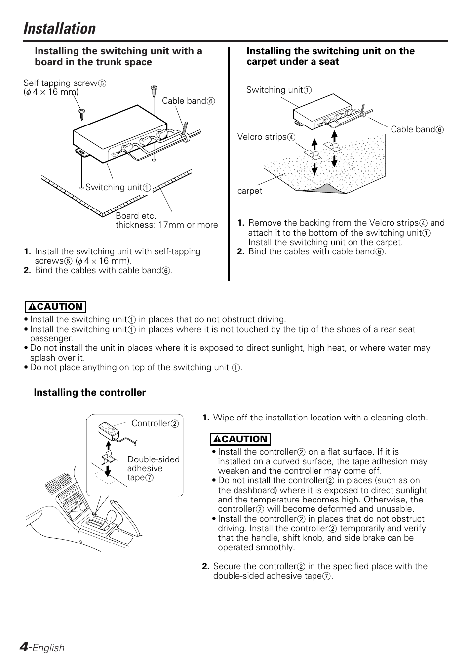 Installation | Kenwood KCA-S210A User Manual | Page 4 / 44