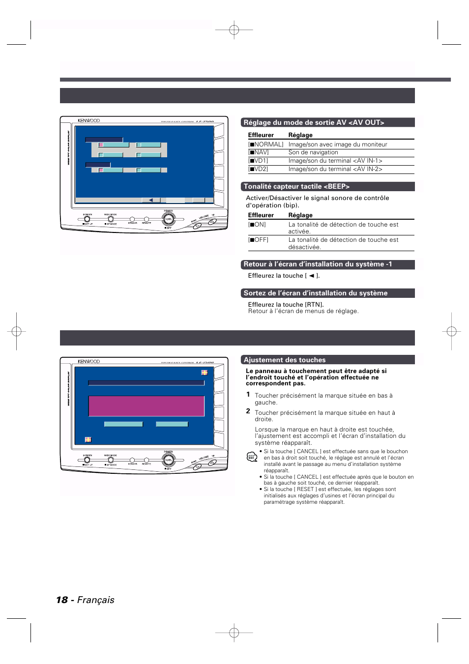 Opération, 18 - français | Kenwood LZ-7500 User Manual | Page 18 / 36