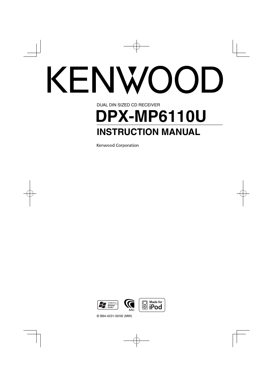 Kenwood DPX-MP6110U User Manual | 32 pages