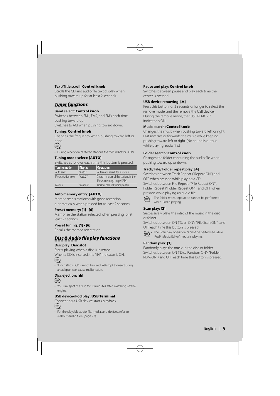 Kenwood DPX-MP6110U User Manual | Page 5 / 32