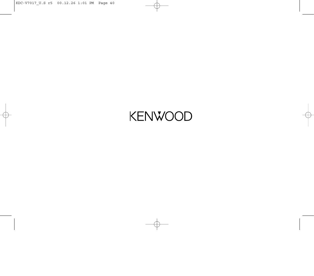 Kenwood CD-RECEIVER User Manual | Page 40 / 40