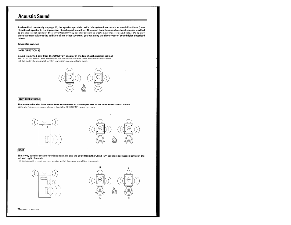 Acoustic sound, Acoustic modes, I))) | Kenwood UD-900M User Manual | Page 28 / 84