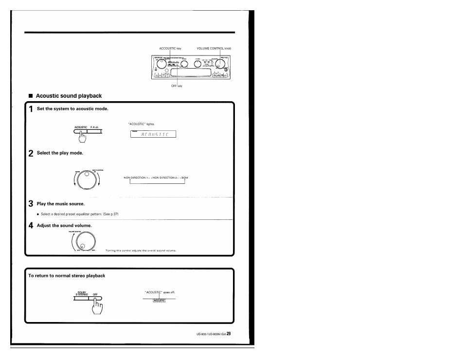 Acoustic sound playback, O^d 1 | Kenwood UD-900M User Manual | Page 29 / 84