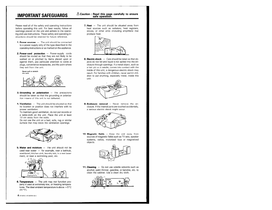 Tmportant safeguards | Kenwood UD-900M User Manual | Page 4 / 84