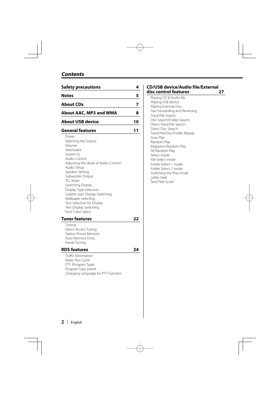 Kenwood DPX701U User Manual | Page 2 / 61