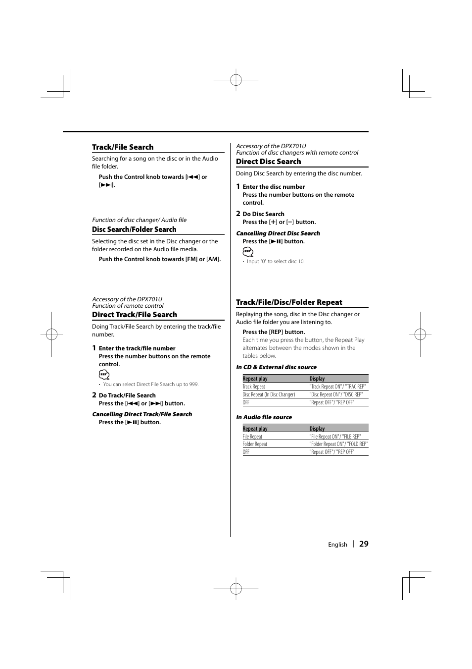Kenwood DPX701U User Manual | Page 30 / 61