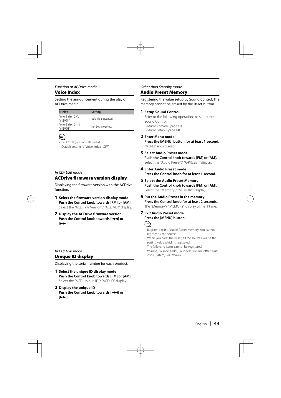 Kenwood DPX701U User Manual | Page 44 / 61