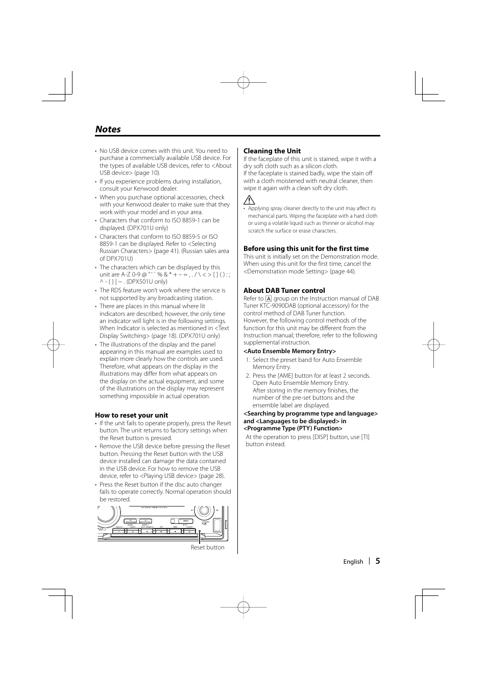 Kenwood DPX701U User Manual | Page 5 / 61