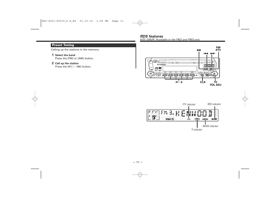 Kenwood KDC-306  EN User Manual | Page 11 / 32