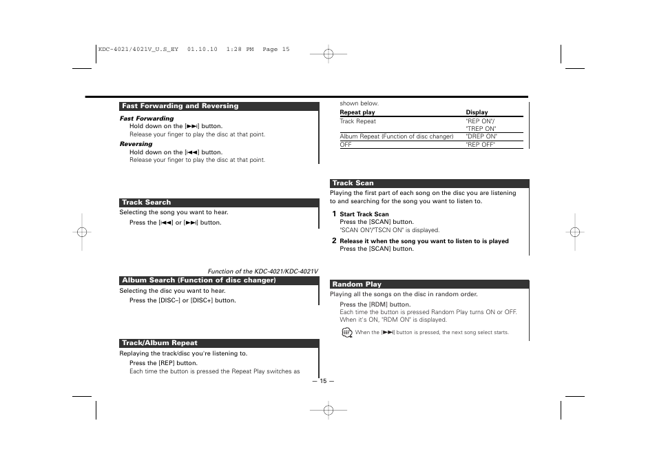 Kenwood KDC-306  EN User Manual | Page 15 / 32