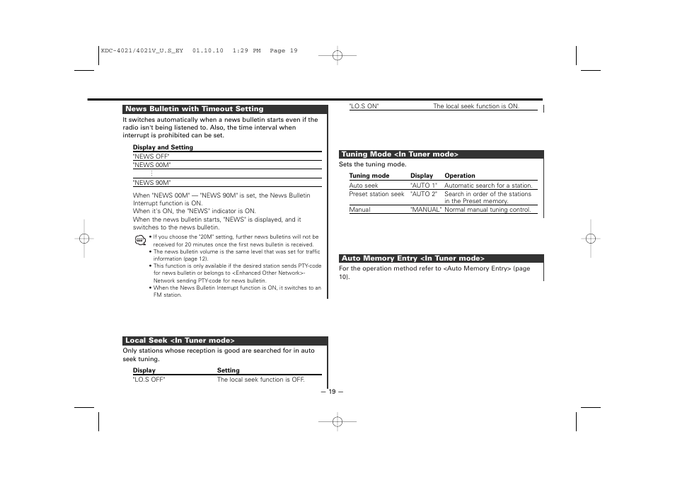 Kenwood KDC-306  EN User Manual | Page 19 / 32