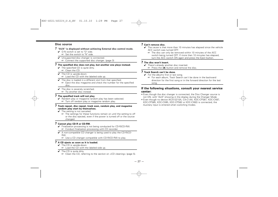 Kenwood KDC-306  EN User Manual | Page 27 / 32