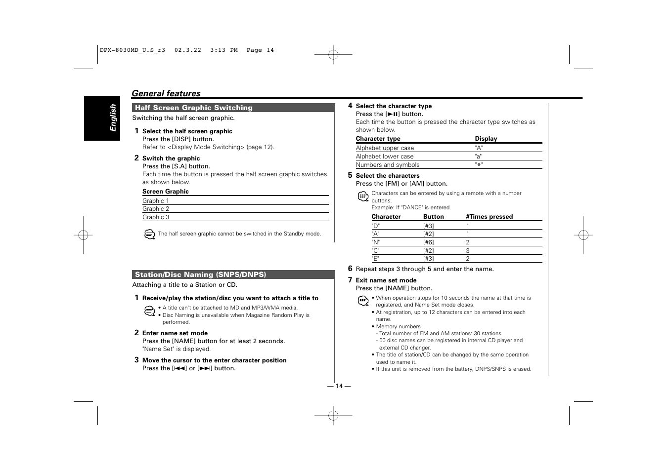 Kenwood DPX-8030MD User Manual | Page 14 / 44