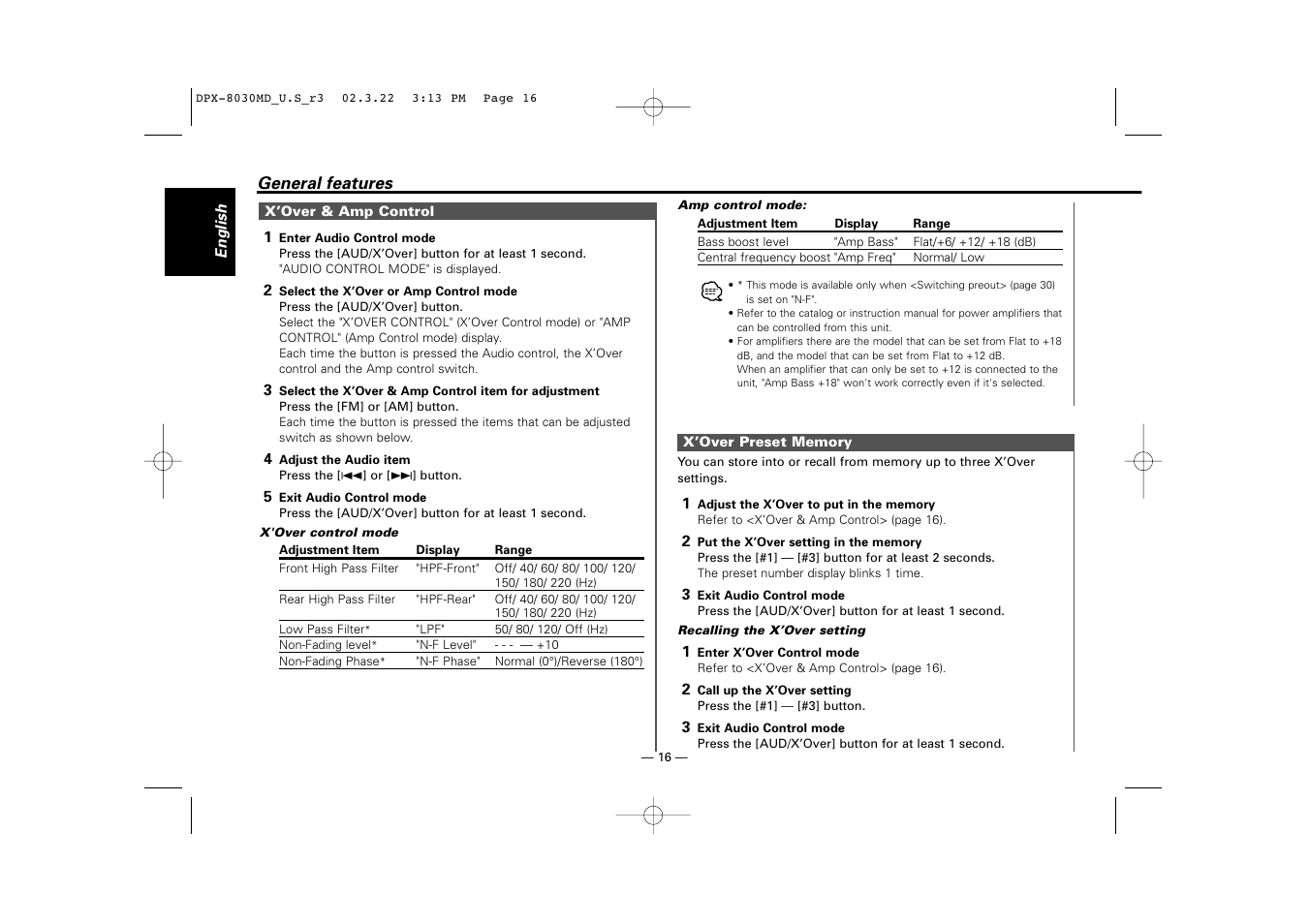 Kenwood DPX-8030MD User Manual | Page 16 / 44