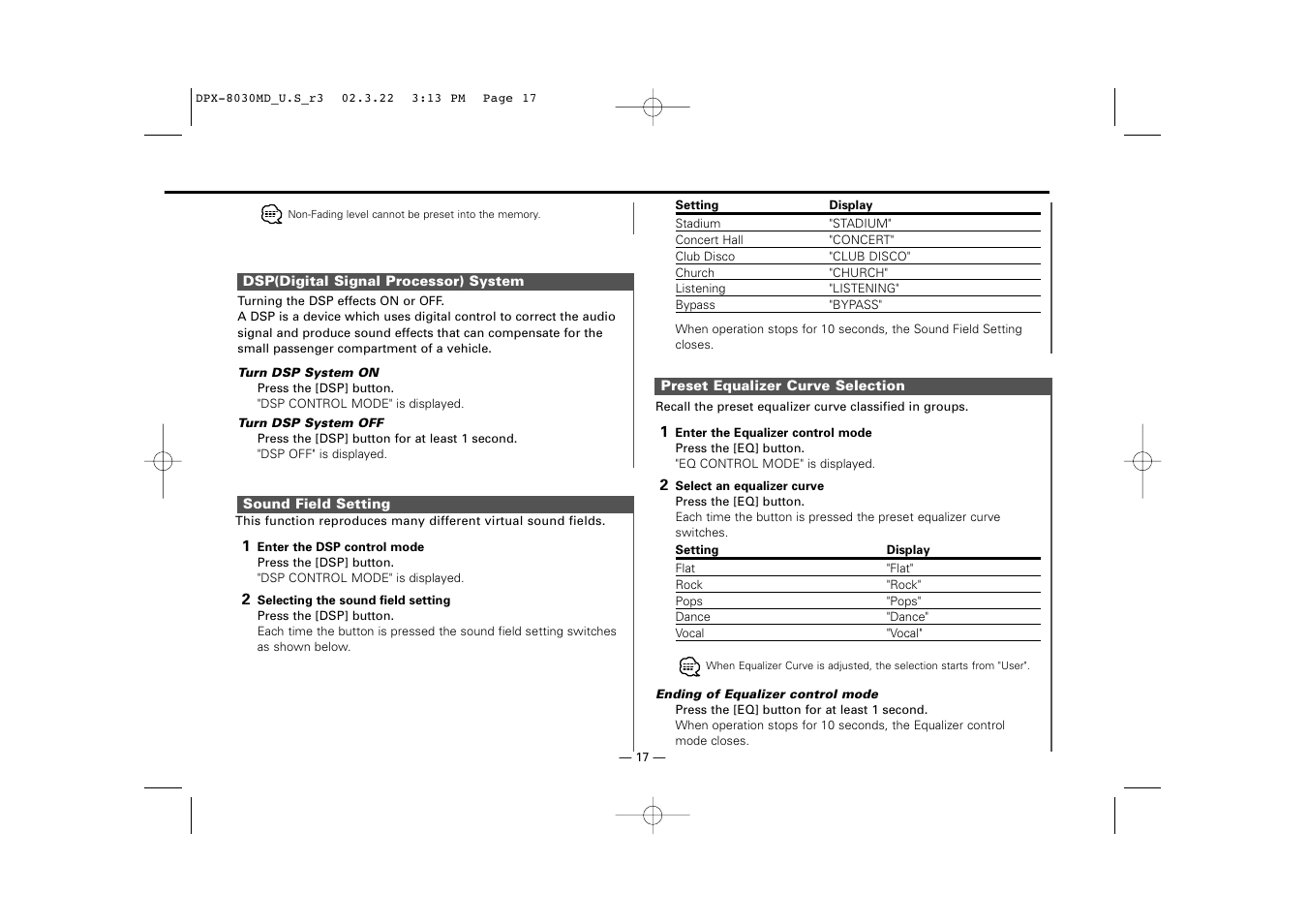 Kenwood DPX-8030MD User Manual | Page 17 / 44