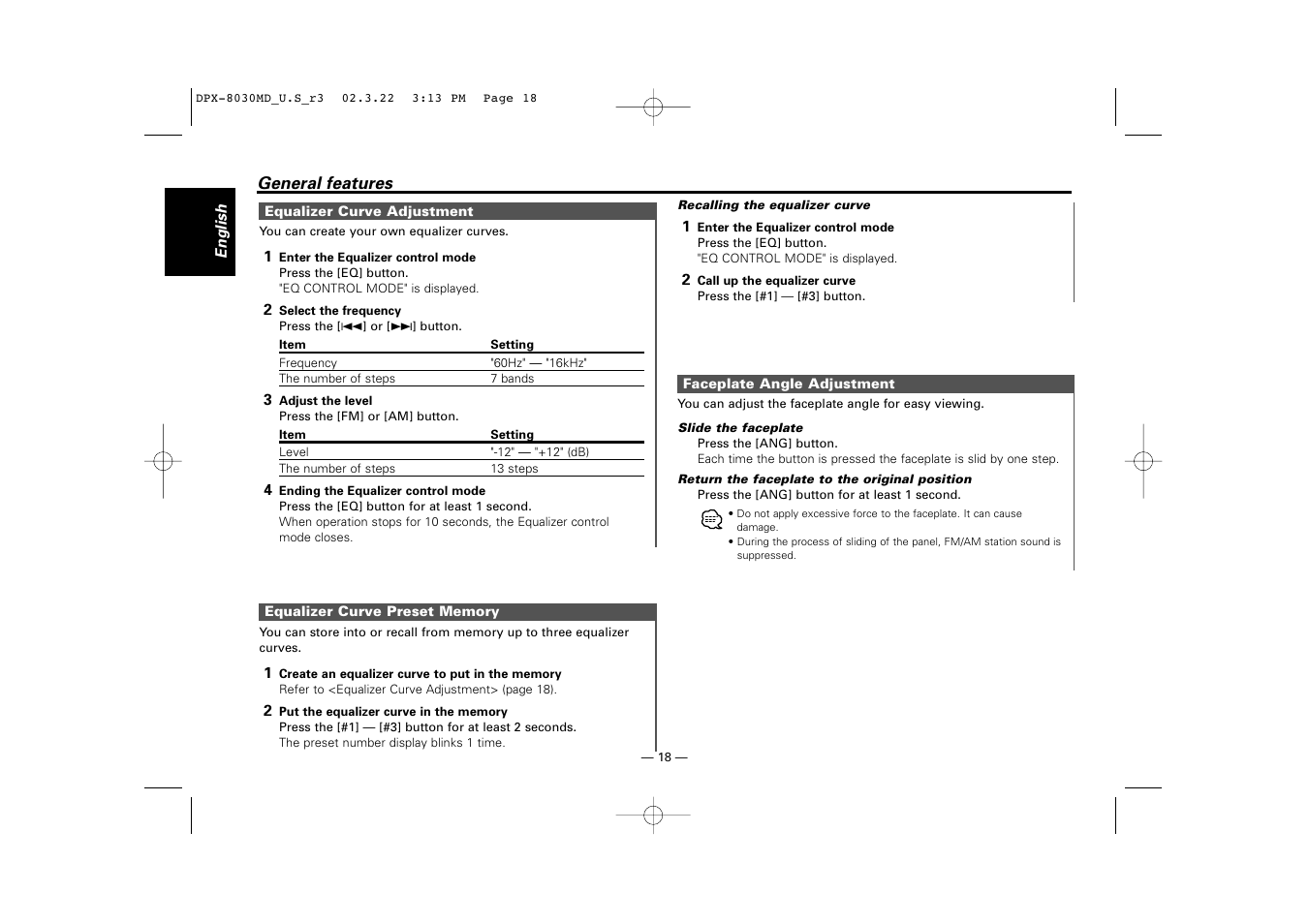 Kenwood DPX-8030MD User Manual | Page 18 / 44