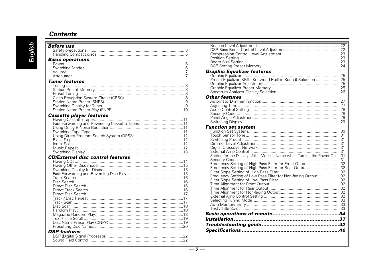 Kenwood DPX-5010 User Manual | Page 2 / 48