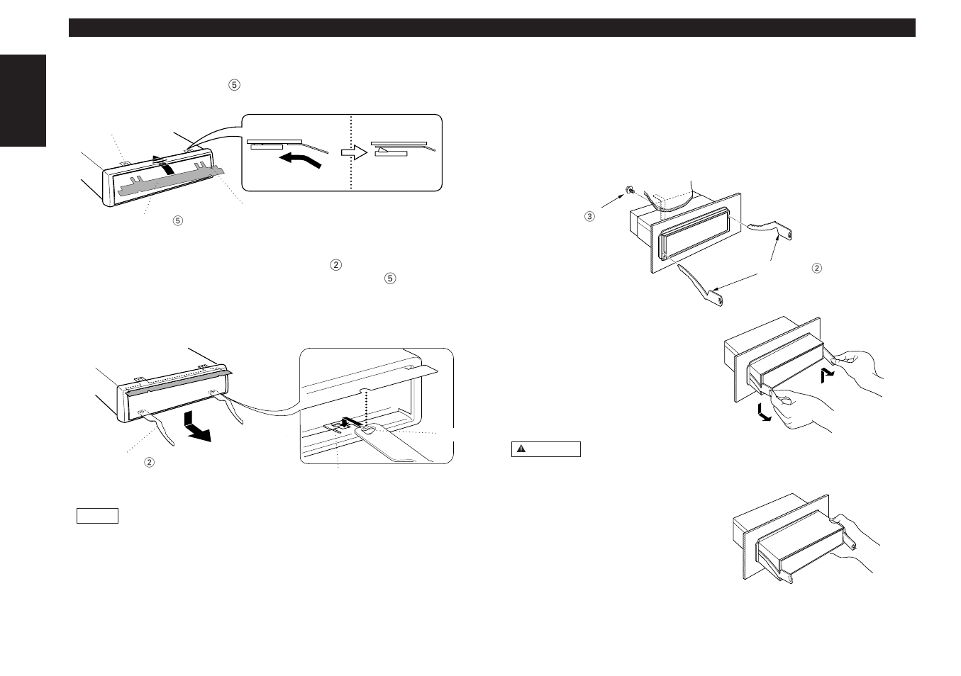 Removing the hard rubber frame, Removing the unit, English | Kenwood CD-RECEIVER KDC-PS9060R User Manual | Page 40 / 46