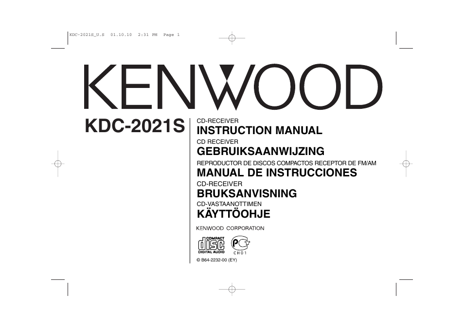 Kenwood KDC-2021S User Manual | 19 pages