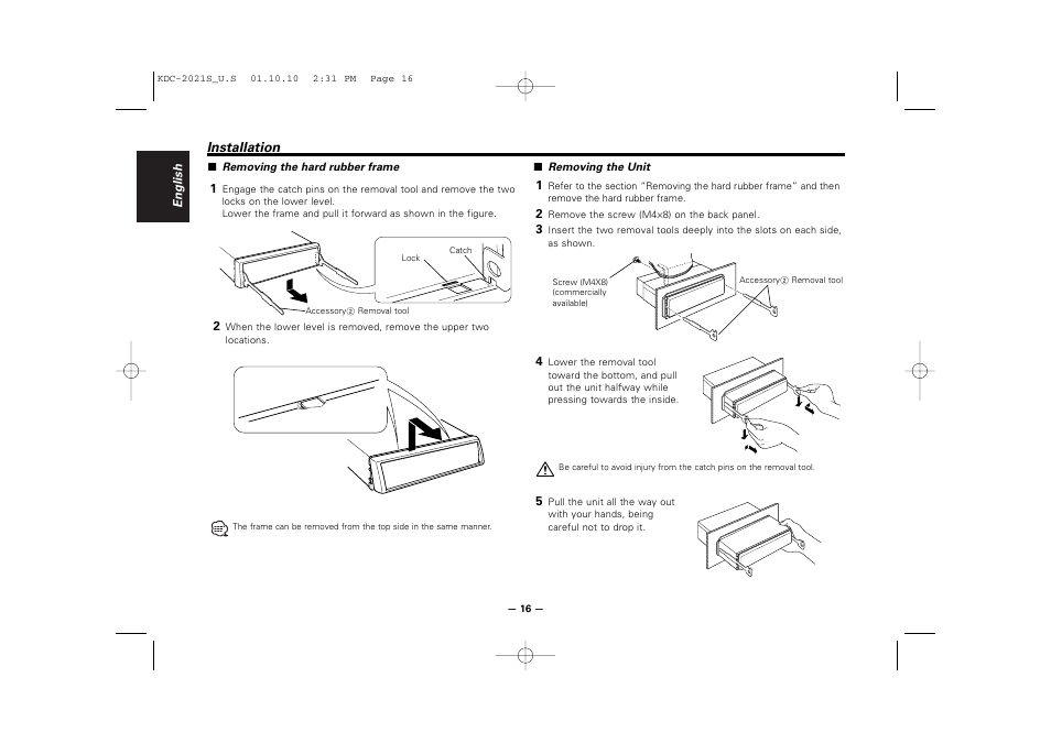 Kenwood KDC-2021S User Manual | Page 16 / 19