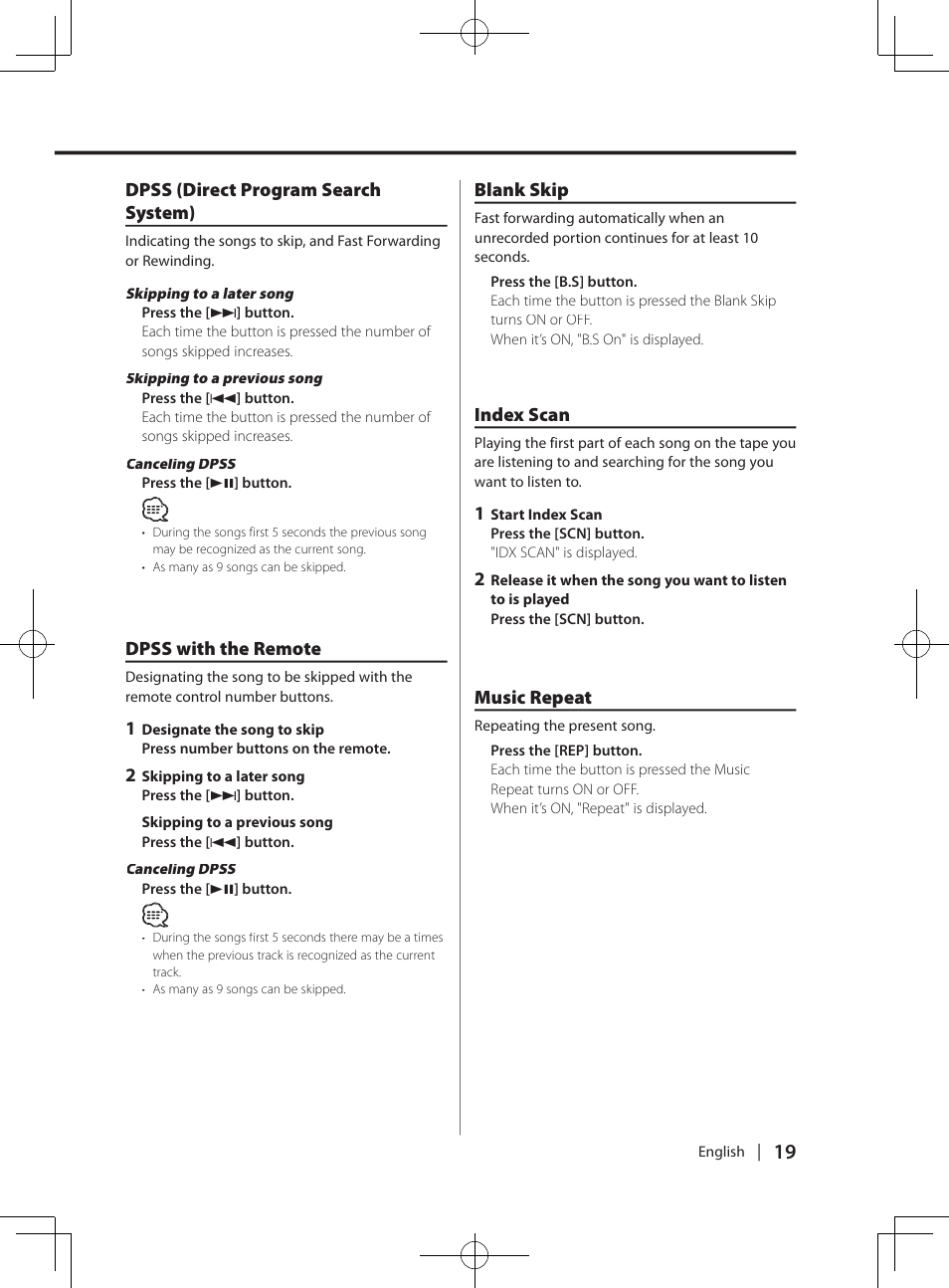 Kenwood DPX-3070B  EN User Manual | Page 19 / 108