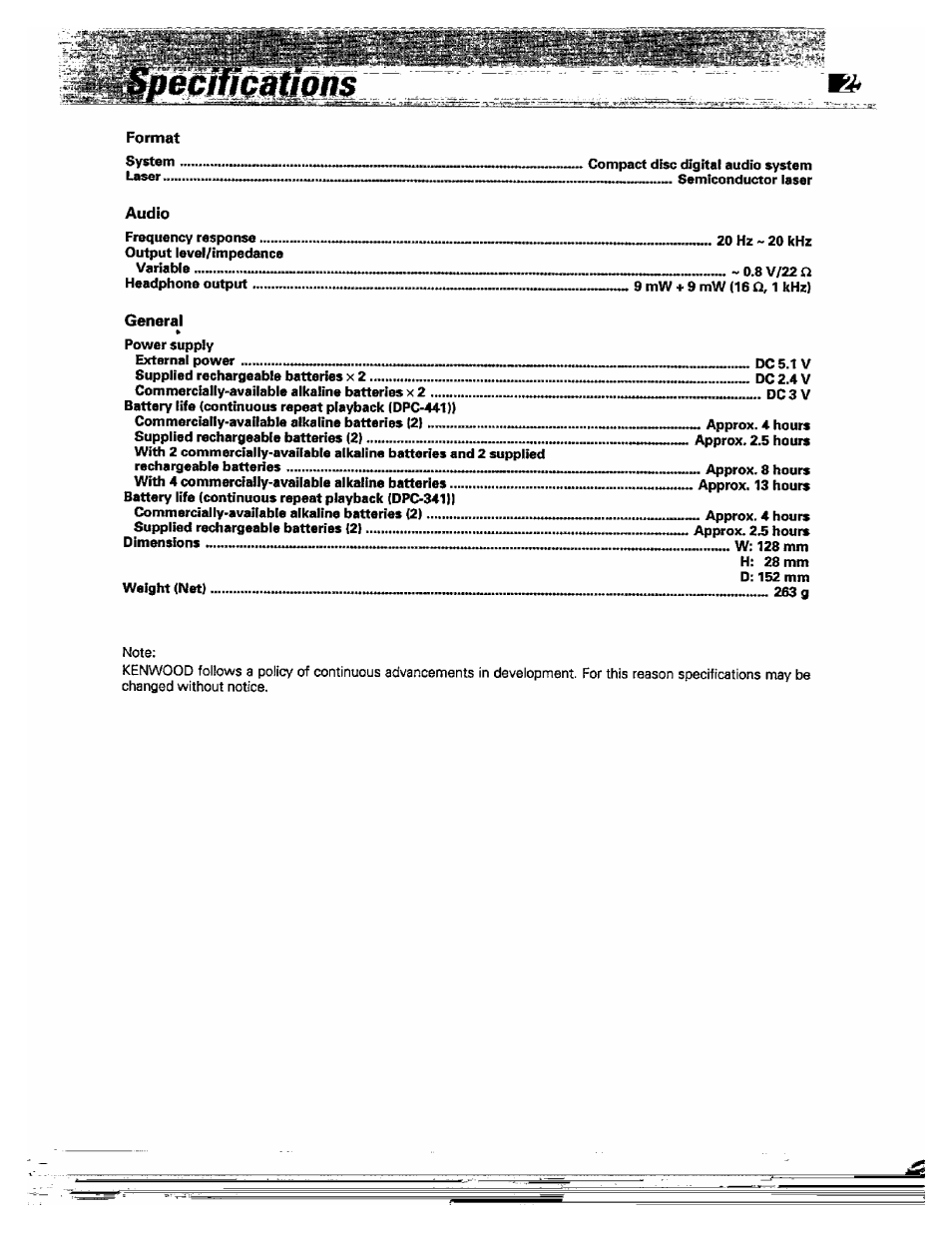 Kenwood DPC-341 User Manual | Page 25 / 28