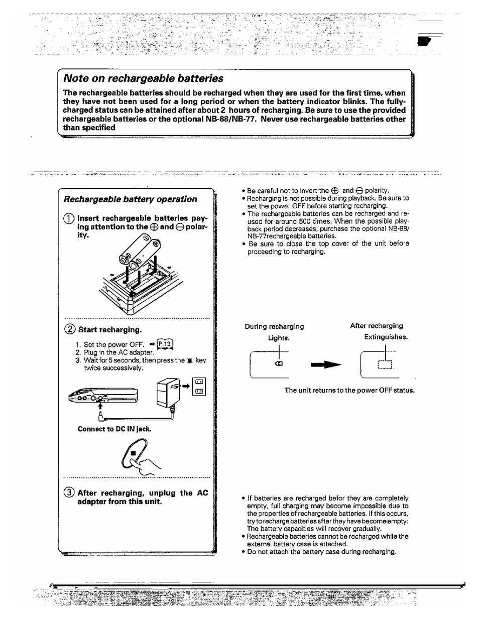 Start recharging | Kenwood DPC-341 User Manual | Page 7 / 28