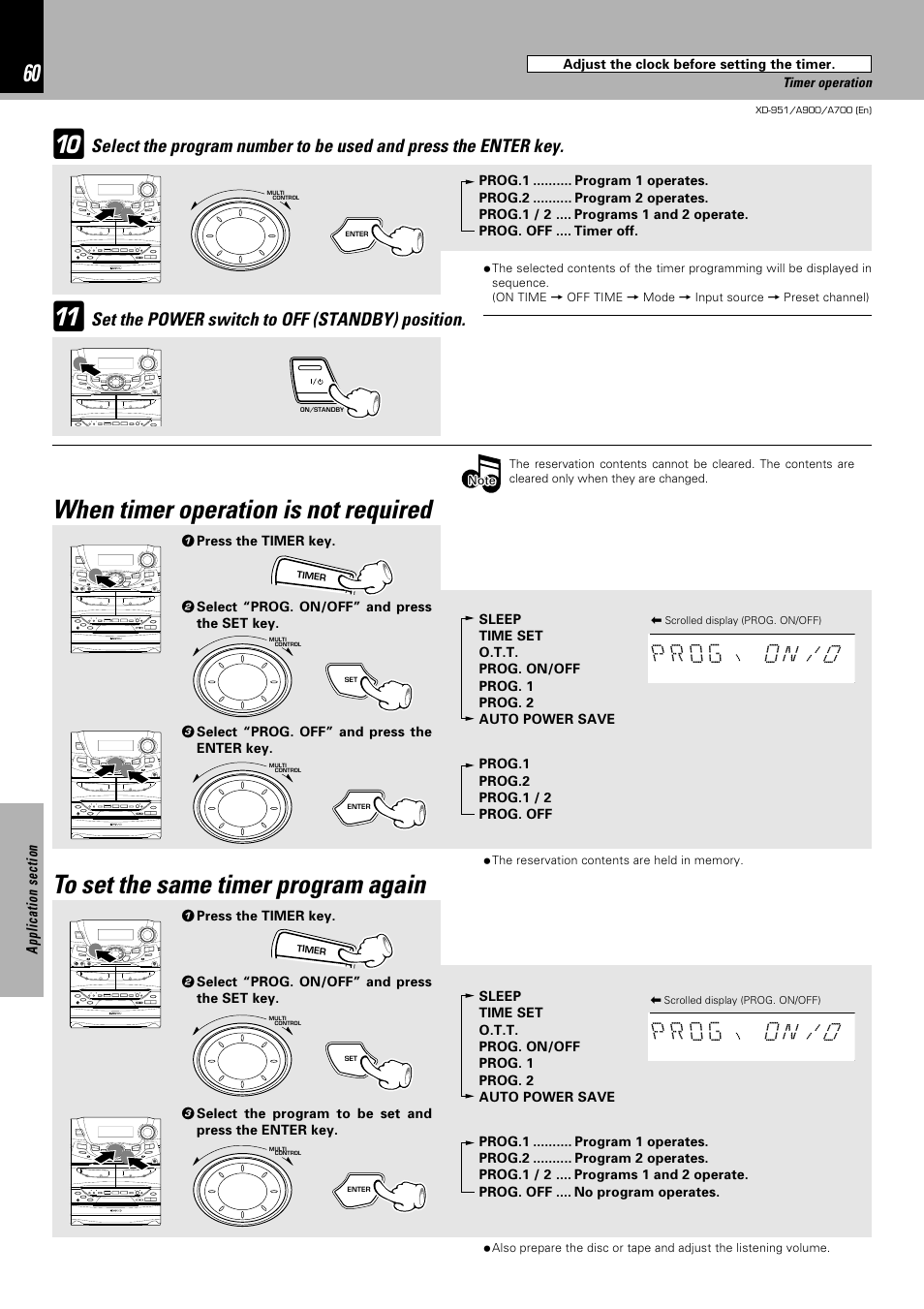 Set the power switch to off (standby) position | Kenwood XD-A900 User Manual | Page 60 / 68