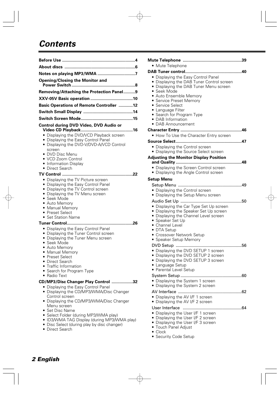 Kenwood XXV-05V User Manual | Page 2 / 104