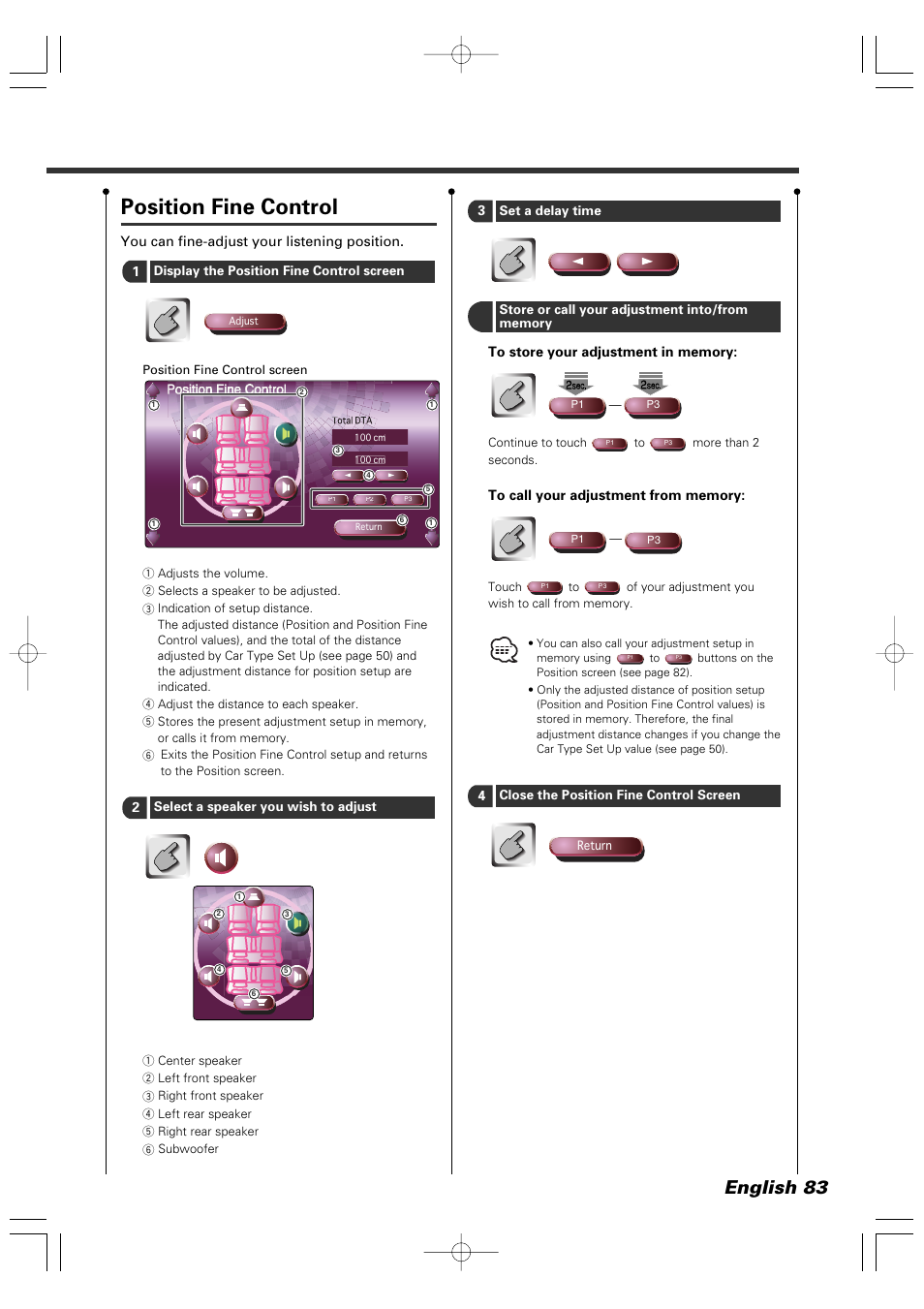 Position fine control, English 83 | Kenwood XXV-05V User Manual | Page 83 / 104