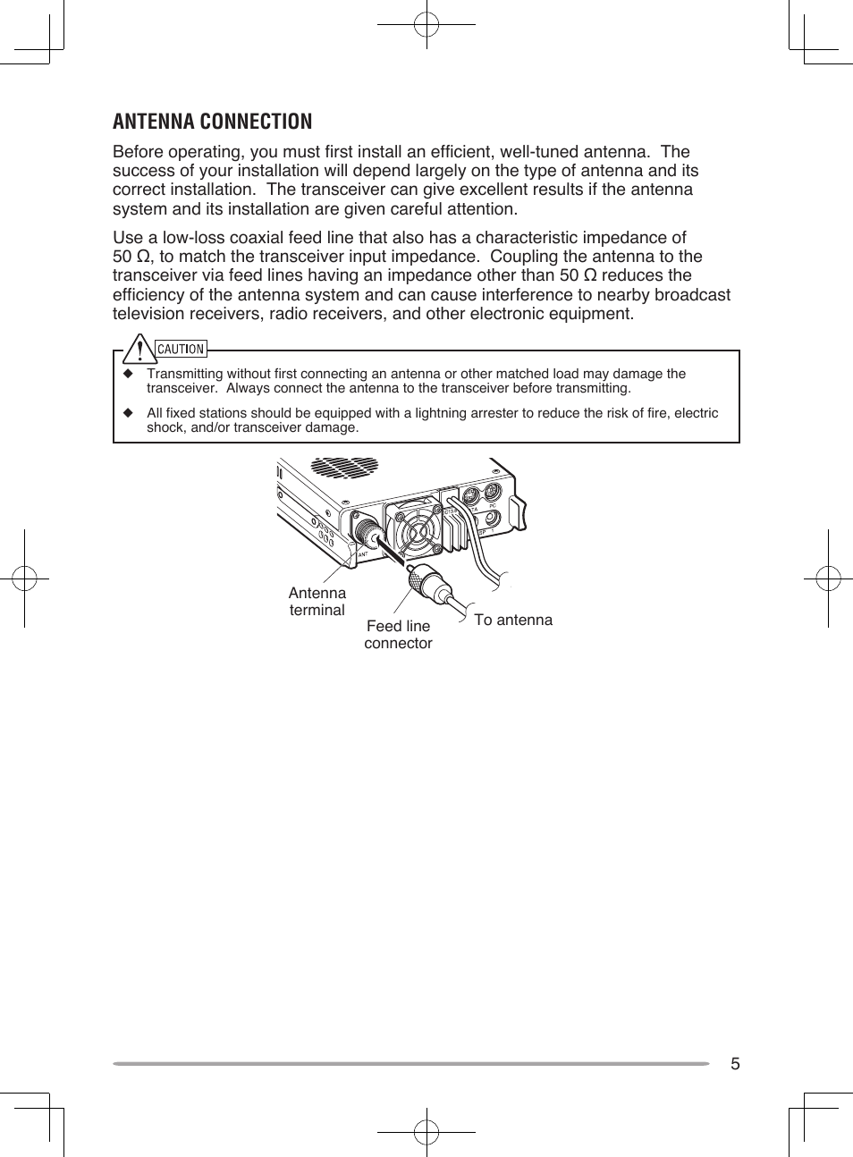 Antenna connection | Kenwood TM-V71E User Manual | Page 13 / 107