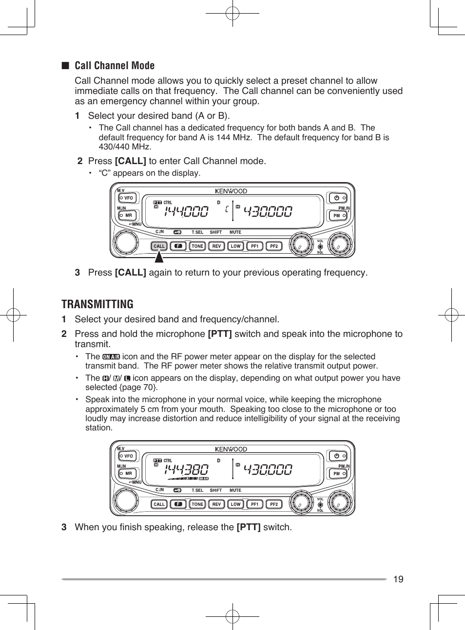 Transmitting | Kenwood TM-V71E User Manual | Page 27 / 107