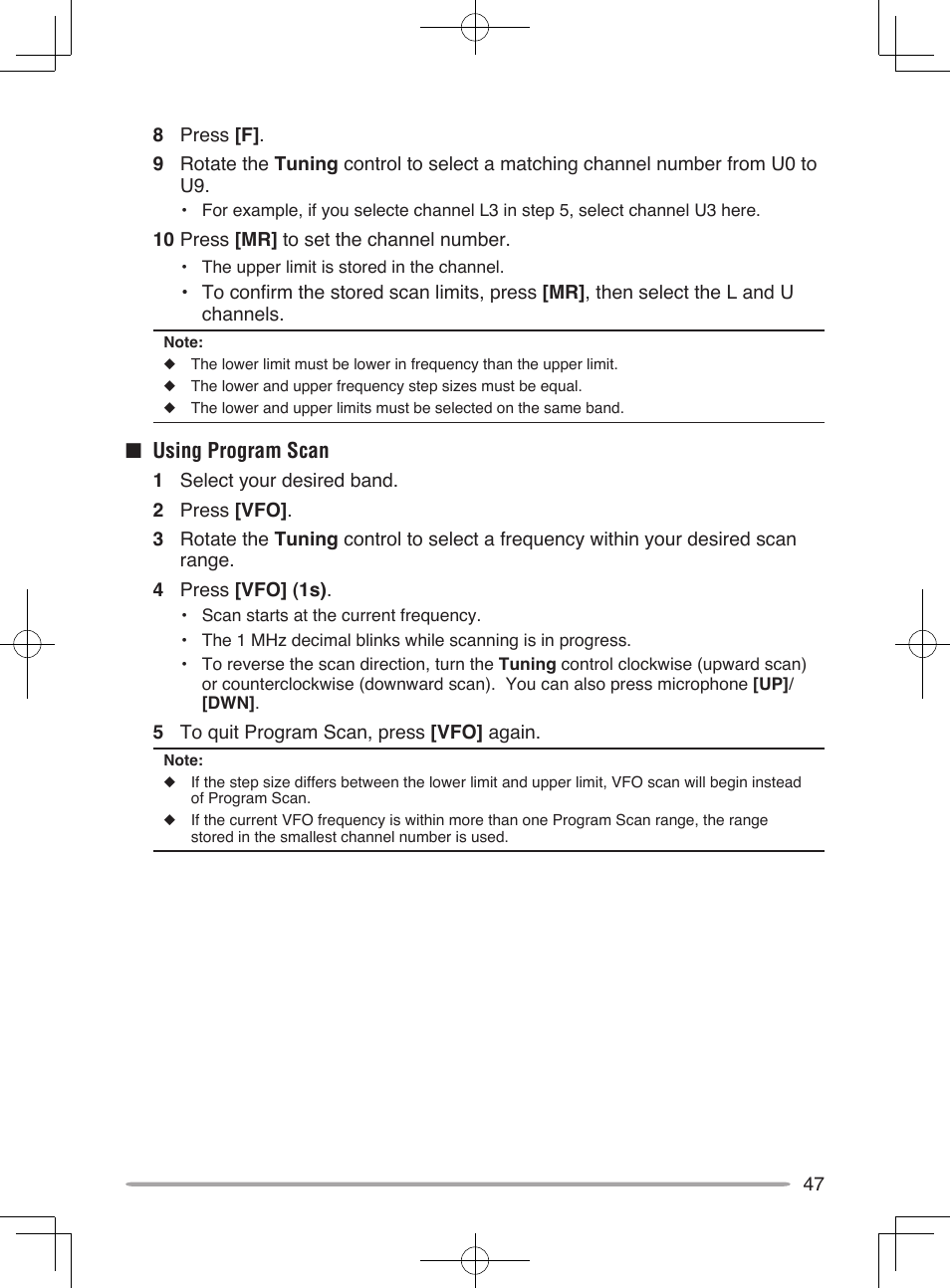 Nusing program scan | Kenwood TM-V71E User Manual | Page 55 / 107