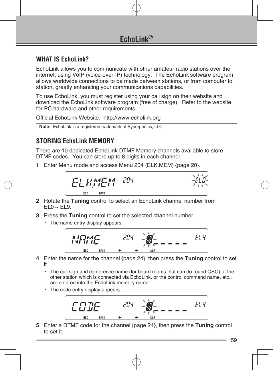 Echolink, What is echolink | Kenwood TM-V71E User Manual | Page 67 / 107