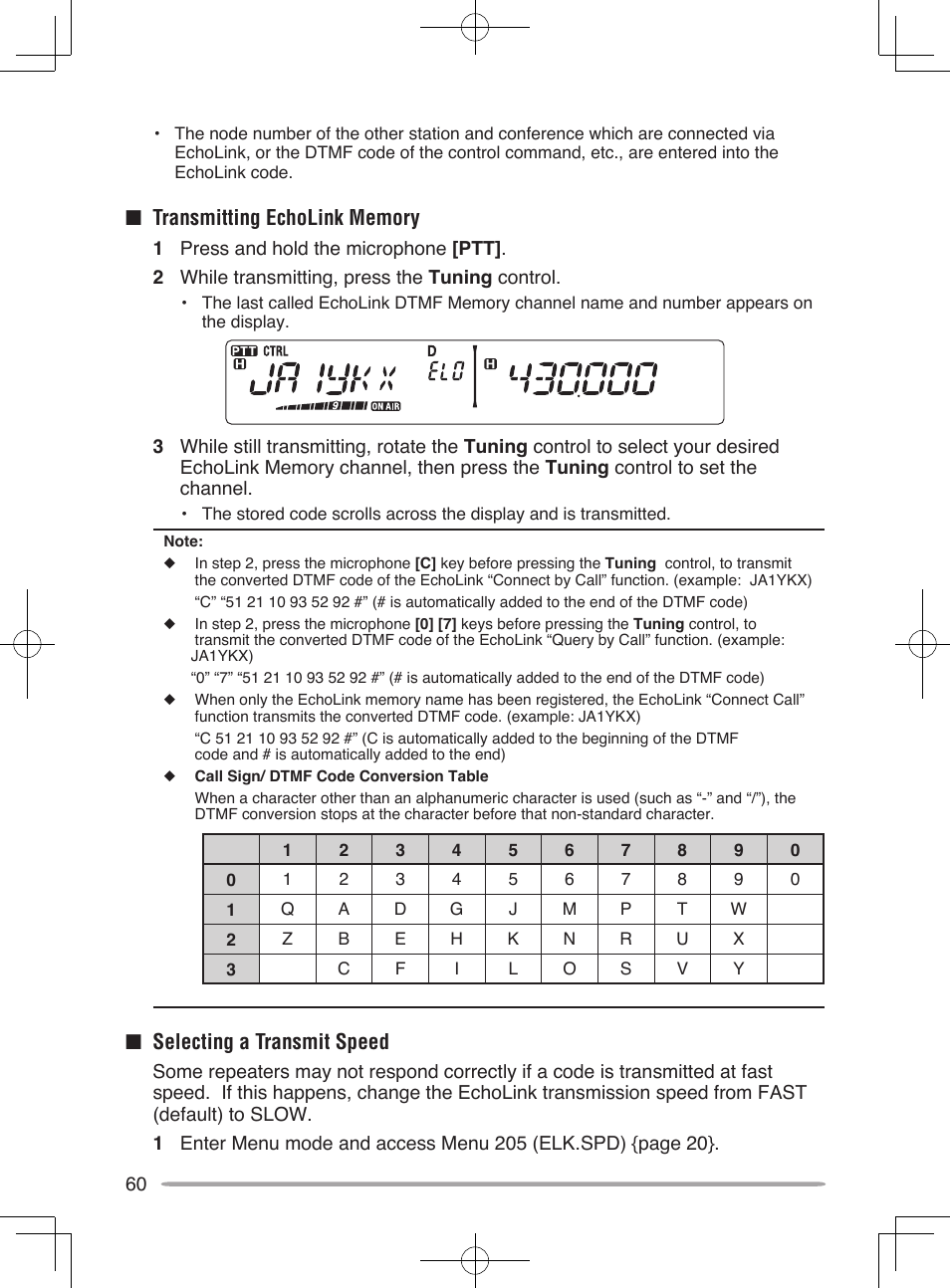 Nselecting a transmit speed | Kenwood TM-V71E User Manual | Page 68 / 107