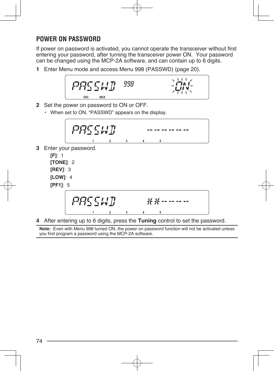 Power on password | Kenwood TM-V71E User Manual | Page 82 / 107