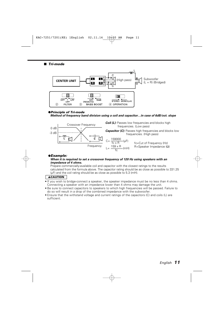 Kenwood KAC-7251/7201 User Manual | Page 11 / 40