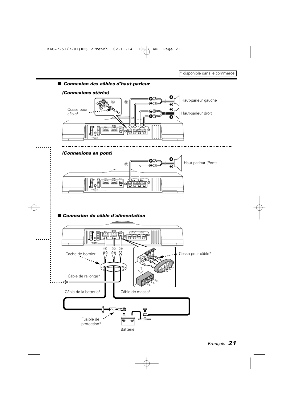 Kenwood KAC-7251/7201 User Manual | Page 21 / 40