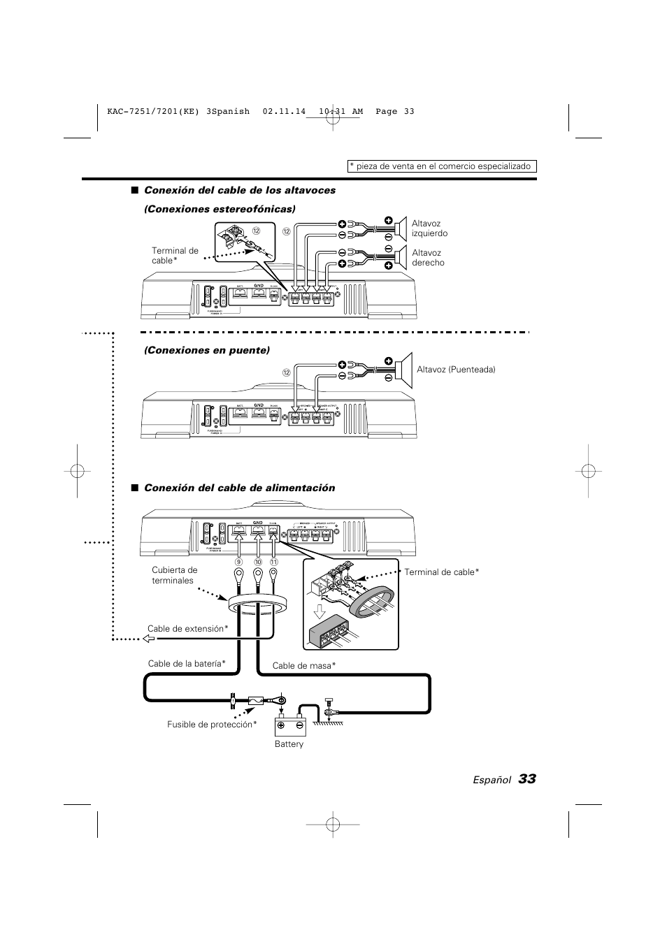 Kenwood KAC-7251/7201 User Manual | Page 33 / 40