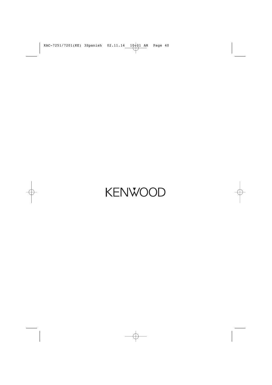 Kenwood KAC-7251/7201 User Manual | Page 40 / 40