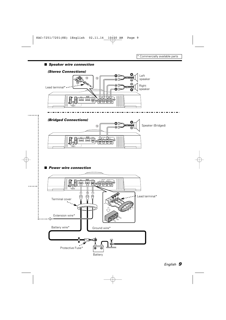 Kenwood KAC-7251/7201 User Manual | Page 9 / 40