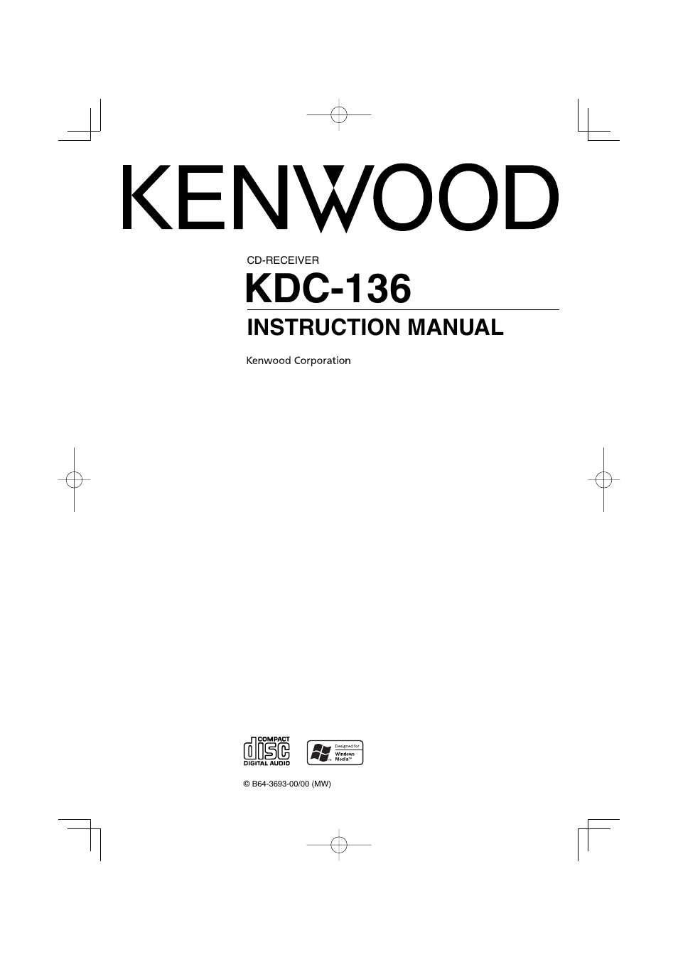 Kenwood KDC-136 User Manual | 20 pages